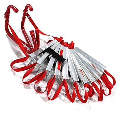 HYNAWIN Portable Two Story Fire Ladder Emergency Escape Ladder, 15 Foot with Wide Steps V Center Support and Anti-Slip Rungs