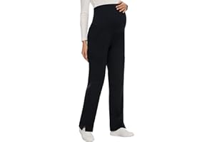 AMPOSH Women's Maternity Scrub Pants with 6 Pockets Stretchy Straight Leg Pregnancy Workwear