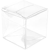 ClearBags 2 x 2 x 2 Small Clear Holiday Gift Boxes | Clear PET Plastic Boxes for Christmas, Weddings, Parties | Party Favor B
