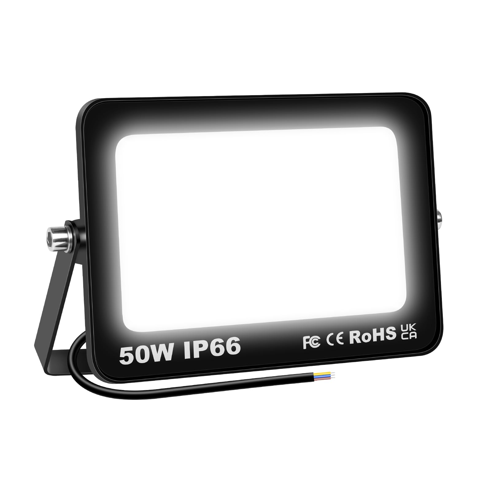SKYWORLD 50W Outdoor LED Flood Light, 5000 Lumens Super Bright LED Floodlights, IP66 Waterproof Security Lights, 6000K Daylight White for Garden Yard Backyard Garage Lawn Patio Warehouse