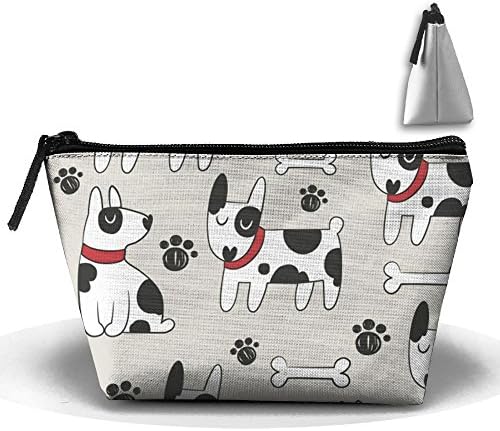 Cute Bull Terrier Women's Portable Zipper Travel Cosmetic Bags Makeup Bag Set Brush Organizer Card Purse Coin Purse Student Pen Pencil Case