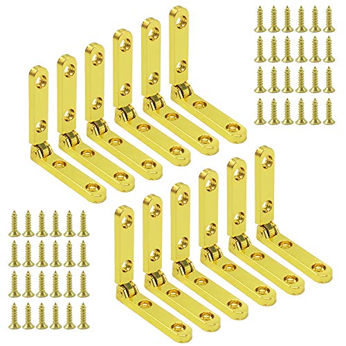 Alamic Mini Hinges for Wood Box Jewelry Box 90 Degree Golden Box Hinge
