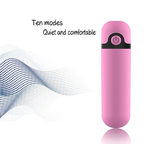 Rechargeable Personal Mini Wand Massager for Women Portable Handheld Cordless Waterproof for Neck Shoulder Back Body Massage Sports Recovery and Muscle Aches (Pink)