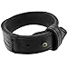 INBLUE Men's Wide Alloy Genuine Leather Bracelet Bangle Cuff Black Wrap Adjustable