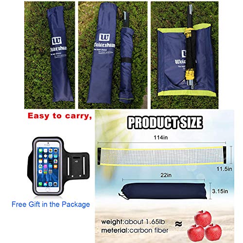 Portable Badminton Net Set with Stand and Carry Bag, Indoor/Outdoor