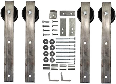 Double Sliding Barn Door Wheel & Hanger Kit (with Mounting Hardware) - 4 pcs.