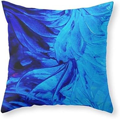 Sea Girl Soft PETAL PINWHEELS - Deep Indigo Blue Royal Blue Turquoise Floral Pattern Swirls Ocean Water Flowers Throw Pillow Indoor Cover Pillow Case For Your Home(18in x 18in)