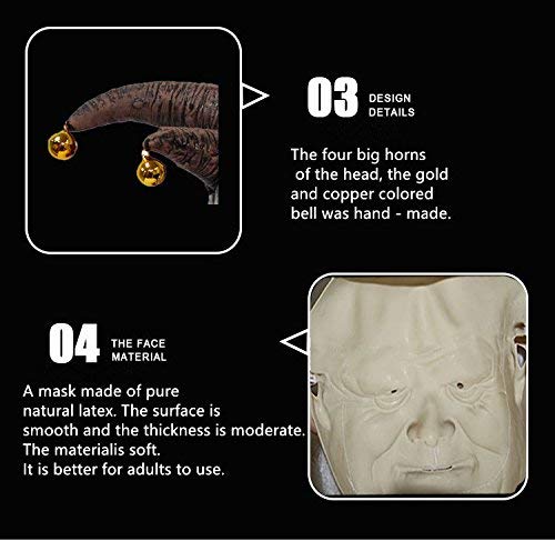 XIAO MO GU Latex Halloween Party Cosplay Face Mask Clown Costumes Mask (Orange Hair)