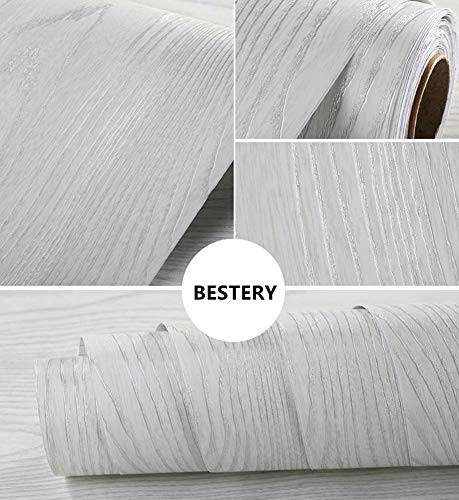 Redodeco 3d Thick Silver White Wood Grain Contact Paper Shelf