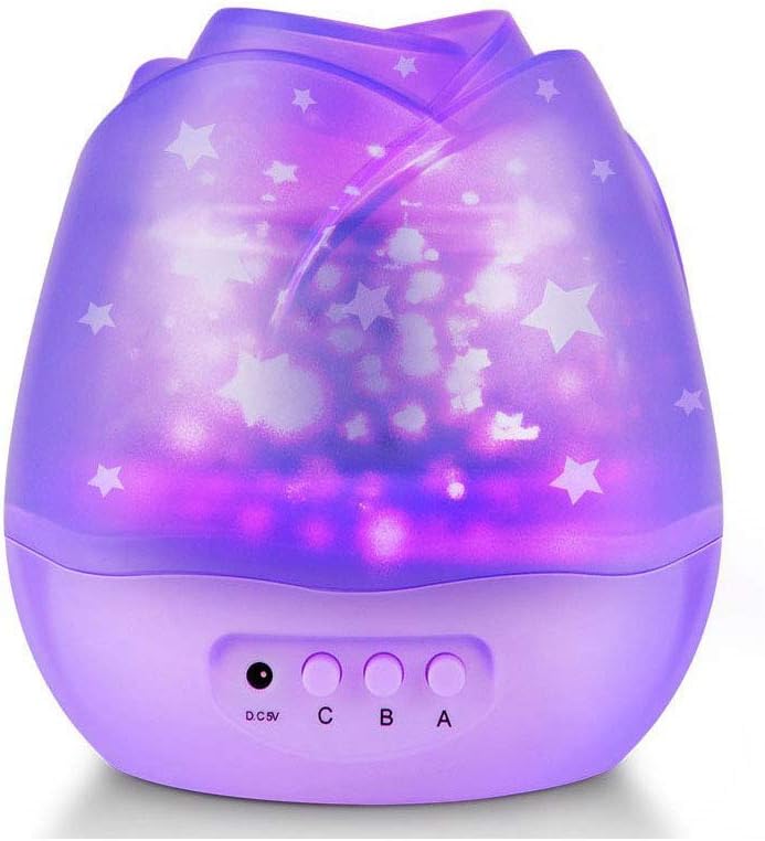 HOMREEStar Night Light Projector, 360 Degree Rotation LED Romantic Night Lamp Best for Kids Lover As Gifts (Purple)