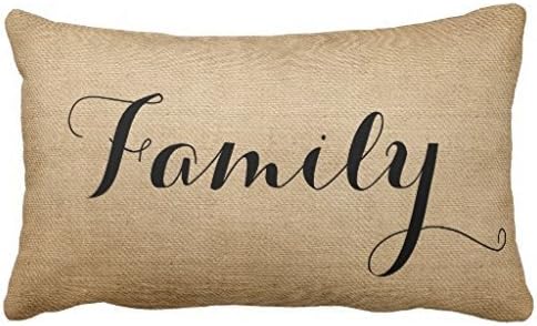 Thankful Family Cotton Polyester Rectangle Zippered Pillow Case Cover - 12" x 20"