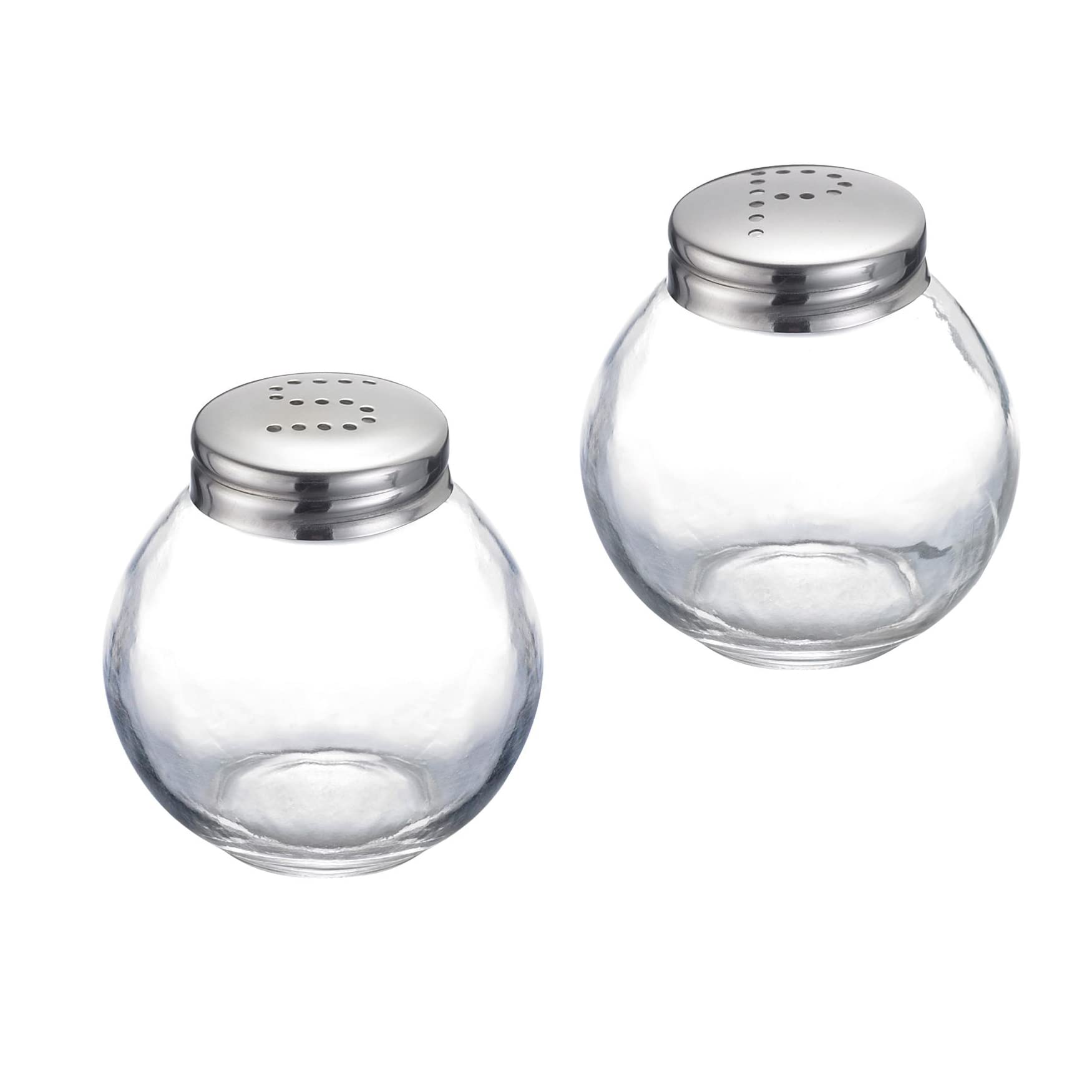 Westmark Salt and Pepper Shaker Set, 2 pieces, Volume: 50 ml each, Glass/Stainless Steel, Roma, Silver/Transparent, 654622E1