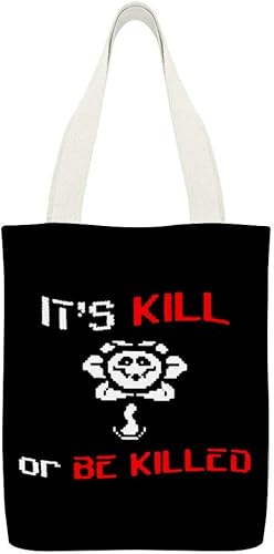 Amazon トートバック 帆布 レディース 手提げ 軽量 軽い 人気 アンダーテイル Undertale フェイス 花 キャンパス メンズ 男女兼用 旅行 通勤 通学 カバン ギフト Owzi トートバッグ