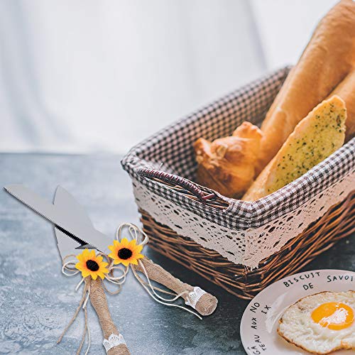 Rustic Wedding Cake Serving Set, Pizza Pie Cake Knife and Server Set for Custom Wedding Gift Parties Birthdays Anniversaries Supplies - Thumbnail 6