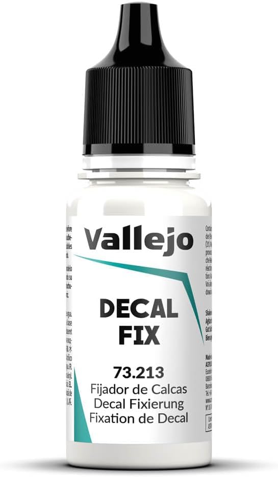 Vallejo Clear Decal Fixative 18ml Quick-Dry Non-Toxic Water-Based for Models