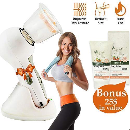 Get Rid Of Cellulite With Full Body Vacuum Massager Electric Anti-Cellulite Massaging Roller Celluless Massage Machine Cellulite Remover Suction Tool Rolling Device + European Body Cream + E-Book
