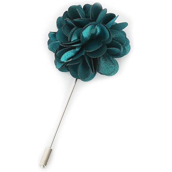 Ling's moment Boutonniere for Men, 10pcs Groomsmen Guest Boutonniere, Artificial Flowers for Wedding Décor/Prom/Homecoming,etc.Dark Teal Orange