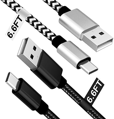USB C Cable for Samsung Galaxy S8,[6FT 2 Pack] Long USB C to USB A Charger Cord,Nylon Braided Type C Fast Charger for Samsung Galaxy S9/S8 Plus/Note 8,LG G6/G5/V30/V20,Google Pixel 2,Pixel XL,Moto Z2