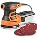 VonHaus Random Orbit Sander with 13000 RPM 6 Variable Speed and Dust Extractor System - Includes 5 Random Orbital Sander Pads
