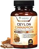 Nature's Ceylon Cinnamon (Made with Organic Ceylon Cinnamon) 1800mg - Healthy Blood Sugar Support, Best Vegan Joint Pain Relief, Anti-Inflammatory for Heart Health Supplement Pills - 60 Capsules
