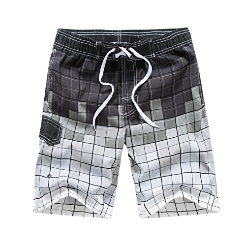 Ophestin Mens Quick Dry Swim Trunks, Grey, XXX-Large