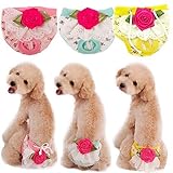 3-Piece Set Lillypet® Dog Puppy Diaper Sanitary Pants Underwear Panty Female Girl For SMALL Breeds Flower Rose Lace Green Pink Yellow