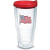 Tervis American Flag Made in USA Double Walled Insulated Tumbler Travel Cup Keeps Drinks Cold & Hot, 24oz, Classic