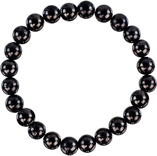 The New Age Source Shungite Power Bead Streach Bracelet 8mm Reiki Charged