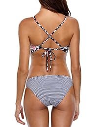 Bikini de cuello alto para dama con tirantes acolchados