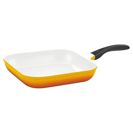 culinario Grillpfanne, 28 x 28 cm, gelb, antihaft-cerathermplus-Beschichtung und induktionsgeeignet