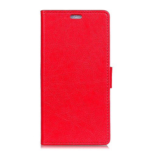 Scheam Motorola Moto E5 Play Wallet Leather Case with Protective Durable Phone Case Shell Folio flip Cell Phone Cover Bag with Card Slots,Cash Pocket,Red