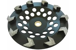 EDIAMONDTOOLS 7" High Performance Diamond Grinding Wheels for Concrete, Paint, Epoxy, Mastic, Coating Removal, 30/40 Grit, 10 Arrow Segments, 7/8"-5/8" Arbor
