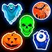PartySticks Glow Pods Halloween Stickers - Glow in The Dark Puffy Stickers w/ 8 Monster Stickers and Adhesive Pads