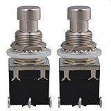 Lovermusic Black Plastic Large 3 Pins Electric Guitar Effects Pedal Box Momentary Stomp Non-latching Foot Switch Pack of 2