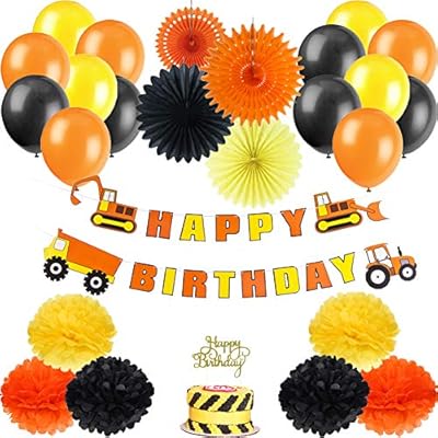 Construction Birthday Party Decoration Kit Car Birthday Banner
