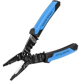 Klein Tools 1025 Long Nose Multi-Purpose Wire Stripper, Made in USA Professional Electrician Tools, Crimping Tool, Cable Stripper for 10-20 AWG Solid, 12-22 AWG Stranded Wire