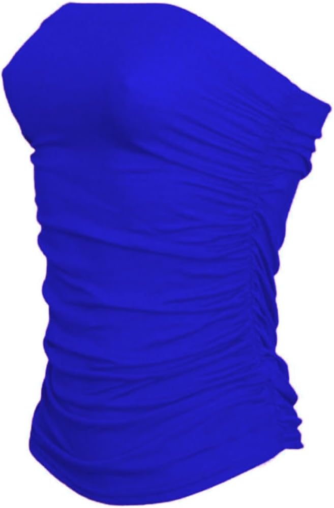 NEW WOMEN LADIES RUCHED BANDEAU BOOB TUBE VEST CROP BRA TOP ALL SIZES