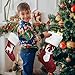 SupMLC Christmas Stockings, 2 Pcs 18 inches Christmas Stockings, Burlap with Large Plush Cuff Stockings, for Family Holiday Xmas Party Decorations
