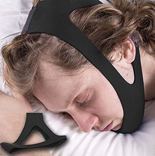 Large Adjustable Stop Snoring Chin Strap (Black) - Thumbnail 2