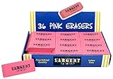 Sargent Art Large Erasers, 36 per Pack, Light Pink, Pink, Count