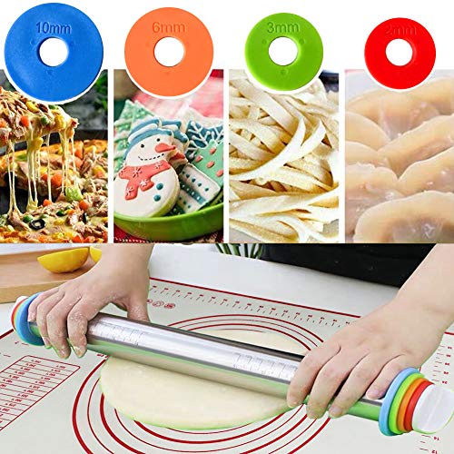 MTNZXZ Rolling Pin Adjustment Ring and Screw, Rolling Pin Guide Ring Spacer, Replacement of Accessories for Adjustable Stainless Steel or Wood Rolling Pins