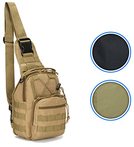 Rootless Tactical MOLLE Military Sling Daypack: Small Messenger Bag - Over the Shoulder Pack Great for Ipad or Gear Transport while Cycling, Hiking or Daily Use
