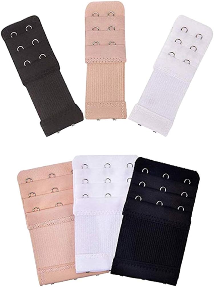 SUPVOX 6pcs Women Bra Extenders Elastic Bra Strap Extenders 3 Rows 2 3 Hooks for Female Ladies