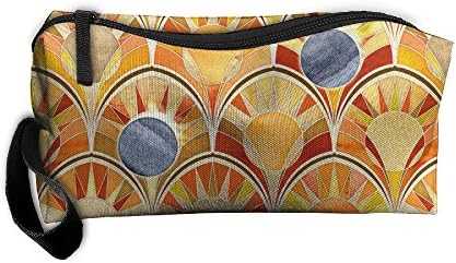 Art Deco Sun And Moon Cosmetic Bags Brush Pouch Makeup Bag Zipper Wallet Hangbag Pen Organizer Carry Case Wristlet Holder