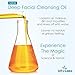 QRxLabs Deep Facial Cleansing Oil with Olive and Grape Seed Oils, Tangerine & Lemon Essential Oils, Boosted with Vitamins C & E - BEST Cleanser for Dry Skin - Makeup Remover & Face Wash - 6 fl oz
