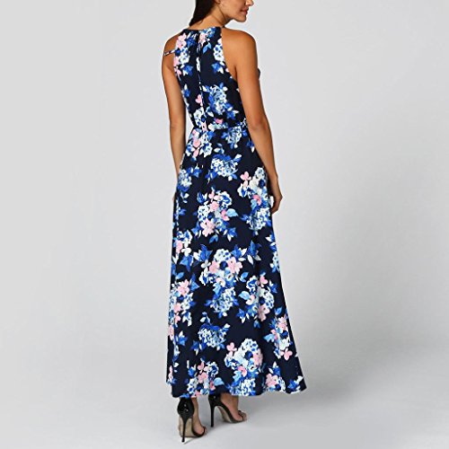 image for iLH® Lightning Deals Maxi Dress Fashion Women O-neck Sleeveless Flowe