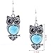 Acxico Retro Turquoise Black Onyx Inlaid Owl Pendant Stud Earrings