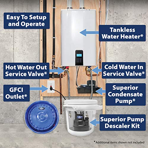 Superior Pump 91660 Tankless Water Heater Descaler Pump Kit with Non