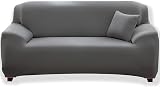 Teynewer 1-Piece Stretch Sofa Cover 4-Seater Grey Non-Slip Elastic Slipcover