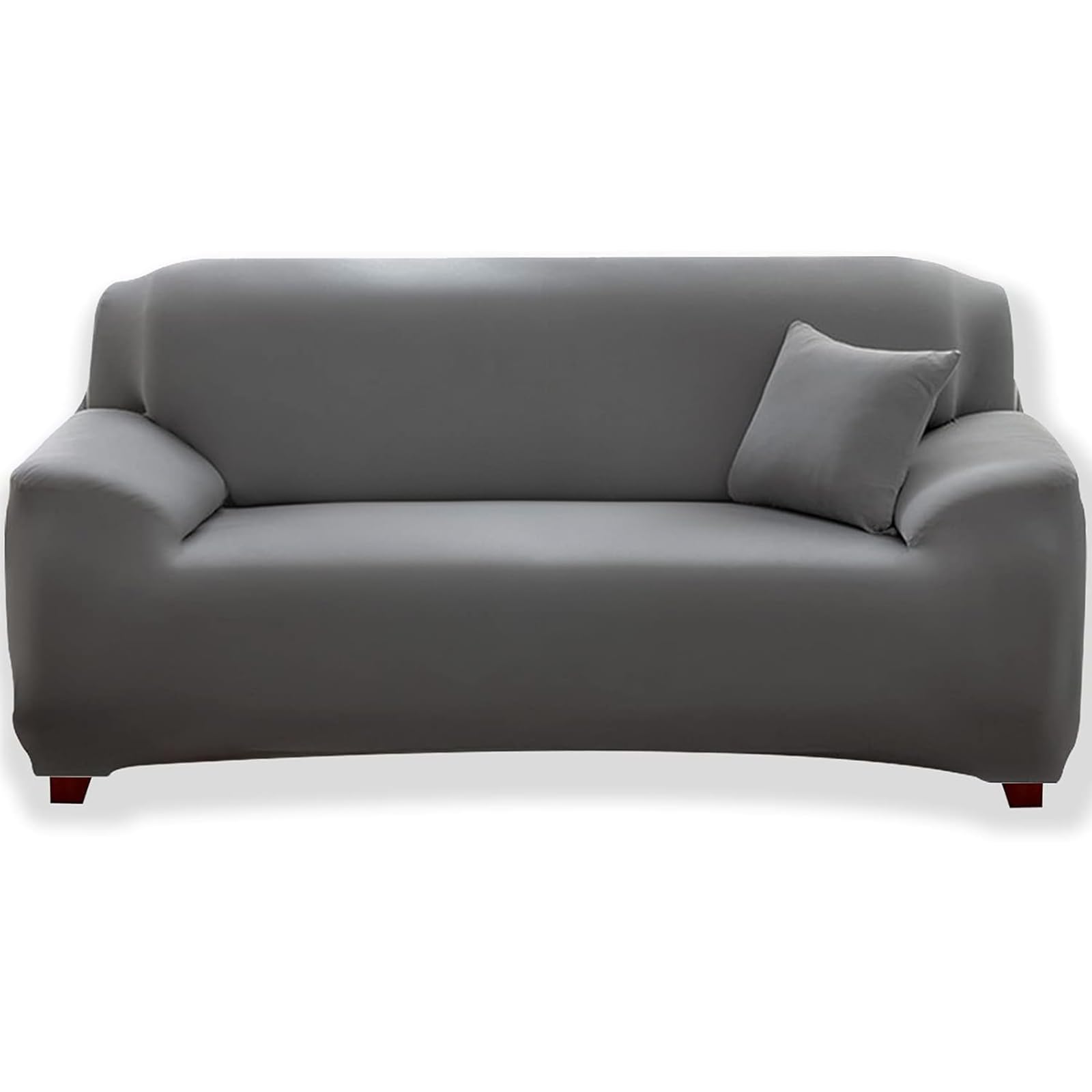 Teynewer 1-Piece Fit Stretch Sofa Cover, Sofa Slipcover Elastic Fabric Minimalism Style Chair Loveseat Couch Settee Sofa Covers Universal Fitted Furniture Cover Protector (4 Seater, Grey)